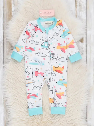 Cloud Nine Dreams Sleeper-Airplanes,Children & Tweens,children's,clothing,Cloud NIne,Clouds,Infant to 6,Onsie,Pajamas,Sleeper-[option4]-[option5]-[option6]-Bella Bliss Boutique in Texas