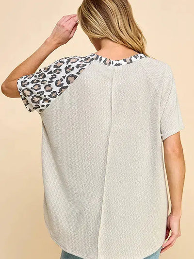 Color Block Knit Top-Animal Print, clothing, Color Block, Colorblock, Curvy, Knit, leopard, Leopard Print, Sale, spring, Tops, women's-[option4]-[option5]-[option6]-Bella Bliss Boutique in Texas