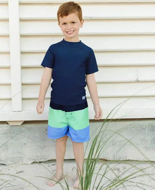Color Block Swim Trunks - 4T-Blue,Bottoms,Children & Tweens,children's,clothing,Color Block,Colorblock,Infant to 6,Mint,Sale,Swim Trunks,Swimsuit,Swimwear-[option4]-[option5]-[option6]-Bella Bliss Boutique in Texas