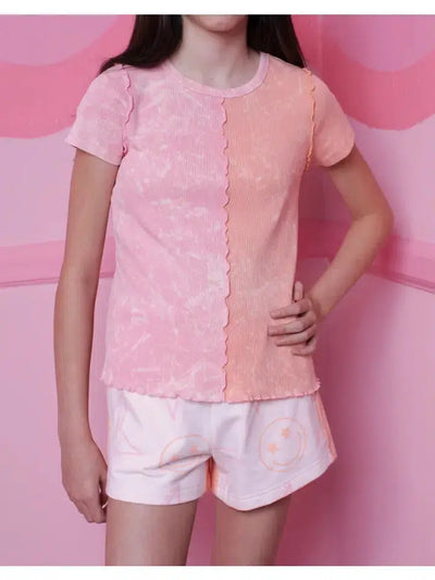 Color Blocked Rib Top-Children & Tweens, clothing, Rib Knit, Ribbed, Top, Tops, Tropical Peach, Tween 7-14, Tweens 7-14-S-[option4]-[option5]-[option6]-Bella Bliss Boutique in Texas