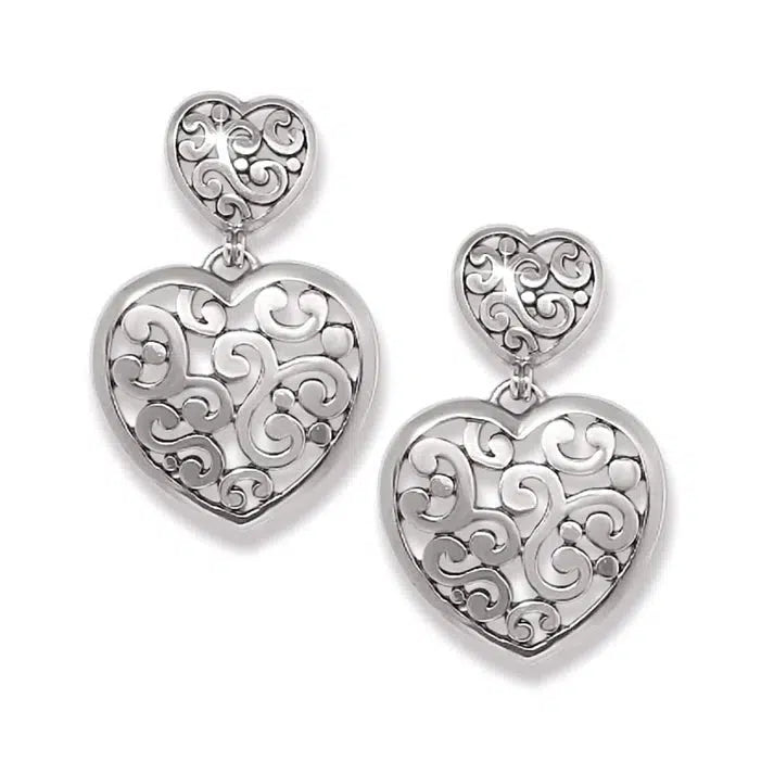 Contempo Heart Double Post Drop Earrings-Brighton, Contempo Heart, Dangle Earrings, Earring, Earrings, Jewelry, Post Drop Earrings, Post Earrings-[option4]-[option5]-[option6]-Bella Bliss Boutique in Texas