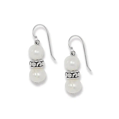 Contempo Heart Pearl French Wire Earrings-Brighton, Contempo Heart, Dangle Earrings, Earring, Earrings, French Wire Earrings, Jewelry, Pearl-[option4]-[option5]-[option6]-Bella Bliss Boutique in Texas