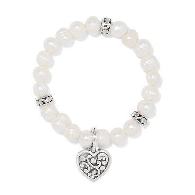 Contempo Heart Pearl Stretch Bracelet-Bracelet, Bracelets, Brighton, Contempo Heart, heart, Jewelry, Pearl, Potato Pearl, Stretch Bracelet-[option4]-[option5]-[option6]-Bella Bliss Boutique in Texas