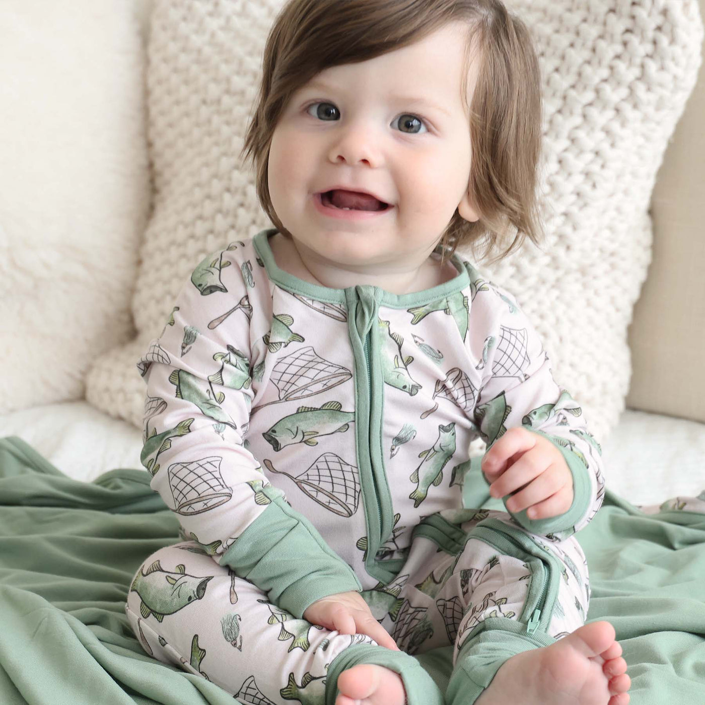 Convertible Bamboo Zip Romper-Bamboo Viscose,Caden Lane,Children & Tween,Children & Tweens,infant,Infant to 6,Lightweight,Rompers,Zip Front-[option4]-[option5]-[option6]-Bella Bliss Boutique in Texas