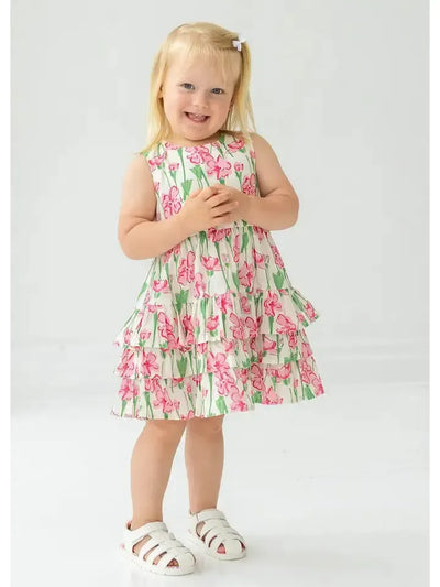 Coquette Pink Floral Dress-Children & Tweens,children's,clothing,Coquette,dress,dresses,Floral Print,Infant to 6,Pink-12M-[option4]-[option5]-[option6]-Bella Bliss Boutique in Texas