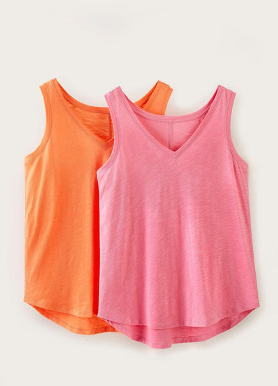 Cotton Slub Tank Top-Black, clothing, coral, green, Hot Pink, Slub Knit, Slub Tank Top, Tank Top, Top, Tops, V-Neck, Women, women's-Coral-S-[option4]-[option5]-[option6]-Bella Bliss Boutique in Texas