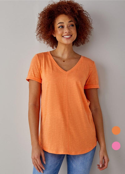 Cotton Slub Tee-Black,clothing,green,Hot Pink,orange,Slub Tee,Slubby,Top,Tops,Women,women's-[option4]-[option5]-[option6]-Bella Bliss Boutique in Texas