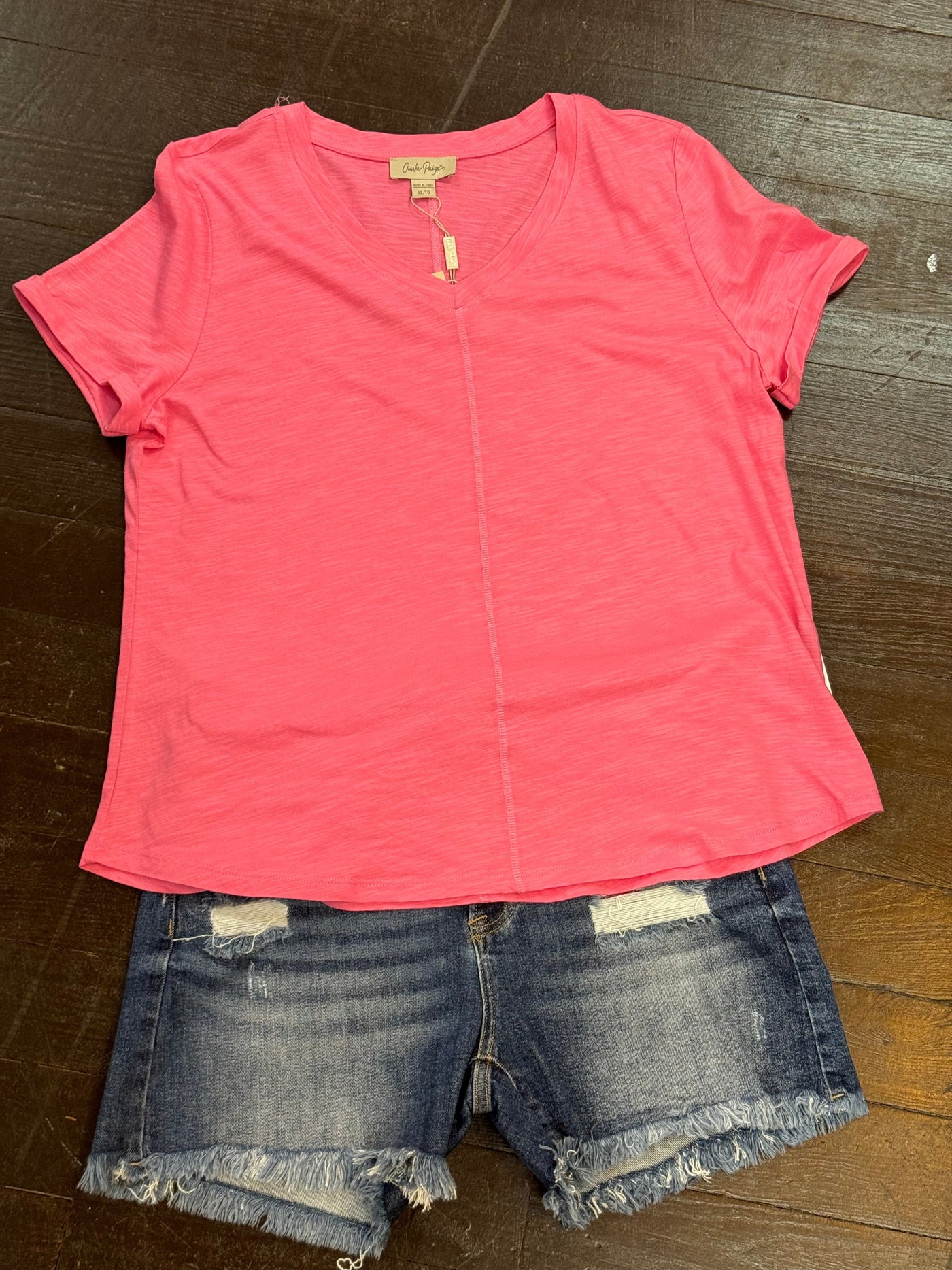 Cotton Slub Tee-Black,clothing,green,Hot Pink,orange,Slub Tee,Slubby,Top,Tops,Women,women's-[option4]-[option5]-[option6]-Bella Bliss Boutique in Texas