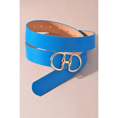 D Link Horsebit Buckle Belt-Accessories,Azure,Beige,Belt,Belts,Black,blush,D LInk,D LInk Horsebit Buckle,Horsebit Buckle,navy,Olive,orange,Red,Royal Blue,Taupe,White,women's-Azure-[option4]-[option5]-[option6]-Bella Bliss Boutique in Texas