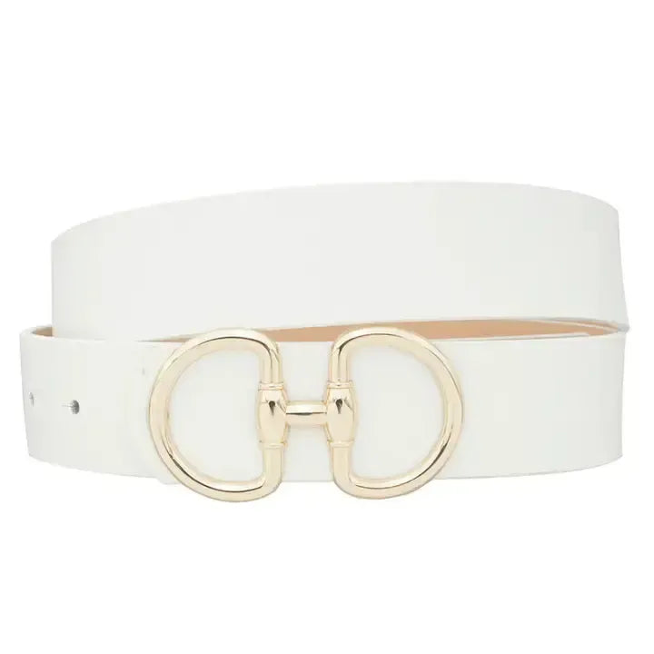 D Link Horsebit Buckle Belt-Accessories,Azure,Beige,Belt,Belts,Black,blush,D LInk,D LInk Horsebit Buckle,Horsebit Buckle,navy,Olive,orange,Red,Royal Blue,Taupe,White,women's-White-[option4]-[option5]-[option6]-Bella Bliss Boutique in Texas