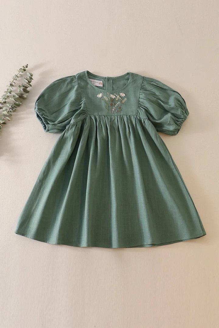 Daisy Embroidery Linen Dress Daisy Embroidery Linen Dress