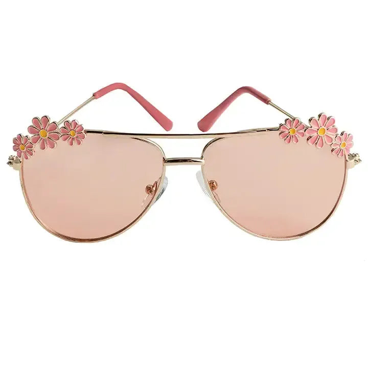 Daisy Sunglasses-Aviator,Children & Tweens,children's,children's Accessories,daisy,Infant to 6,Pink,Sunglasses,Tweens 7-14,White-Pink-[option4]-[option5]-[option6]-Bella Bliss Boutique in Texas