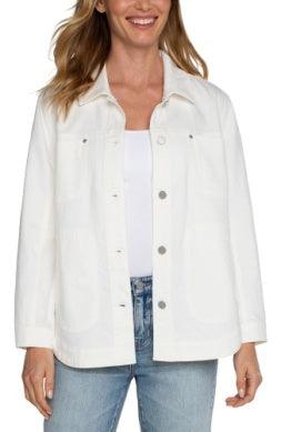 Denim Shirt Jacket-Bright White, clothing, Coats & Jackets, denim, jacket, Shirt Jacket, Top, Tops, White Denim, women, women's-[option4]-[option5]-[option6]-Bella Bliss Boutique in Texas