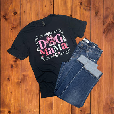 Dog Mama Leopard Tee-Animal Print, Black, clothing, Dog Mama, leopard, Leopard Print, Pink Leopard, T-Shirt, Top, Tops, Women, women's-XS-[option4]-[option5]-[option6]-Bella Bliss Boutique in Texas