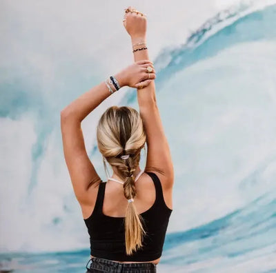 Dream Hair Tie Bracelets-Accessories,Dream,Gifts for Her,Hair Accessories,Hair Elastics,Hair Tie Bracelets,Hair Ties,Jewelry,Neutral/Blue Tones,Ponytail Holders,Shimmery Silver-[option4]-[option5]-[option6]-Bella Bliss Boutique in Texas