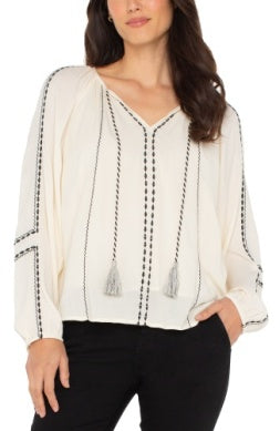 Liverpool Embroidered Detail Raglan Top