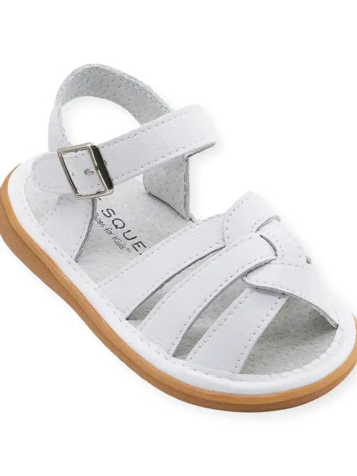 Emma White Sandal-Children & Tweens,children's,Emma,Infant to 6,Sandal,Sandals,Shoes,Wee Squeak-[option4]-[option5]-[option6]-Bella Bliss Boutique in Texas