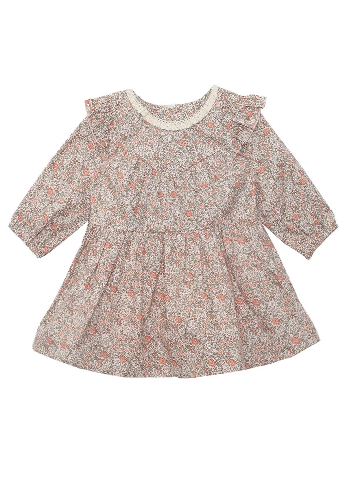 Emmaline Romper-Autumn Orange,Children & Tweens,children's,dresses,Fall,Floral,Floral Print,infant,Infant to 6,orange,Pink,romper,Rompers,ruffle,Ruffle Detail,Ruffle Detail Top,toddler,Toddler Dress,Toddler Dresses-[option4]-[option5]-[option6]-Bella Bliss Boutique in Texas