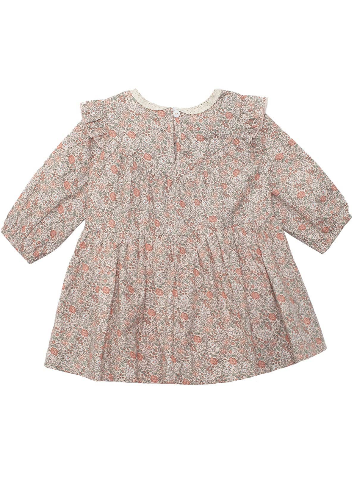 Emmaline Romper-Autumn Orange,Children & Tweens,children's,dresses,Fall,Floral,Floral Print,infant,Infant to 6,orange,Pink,romper,Rompers,ruffle,Ruffle Detail,Ruffle Detail Top,toddler,Toddler Dress,Toddler Dresses-[option4]-[option5]-[option6]-Bella Bliss Boutique in Texas