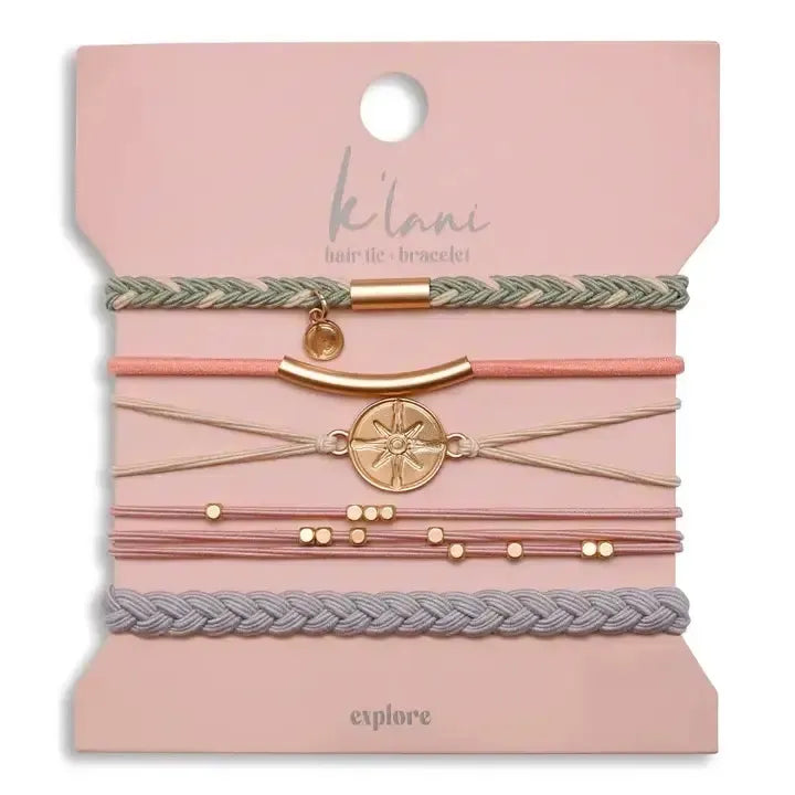 Explore Hair Tie Bracelets-Accessories,Children & Tweens,children's,Compass Charm,Earthy Blend,Explore,Gifts for Her,green,Grey,Hair Accessories,Hair Tie Bracelets,Hair Ties,Pink,Ponytail Holders,Tan,Tweens 7-14-[option4]-[option5]-[option6]-Bella Bliss Boutique in Texas