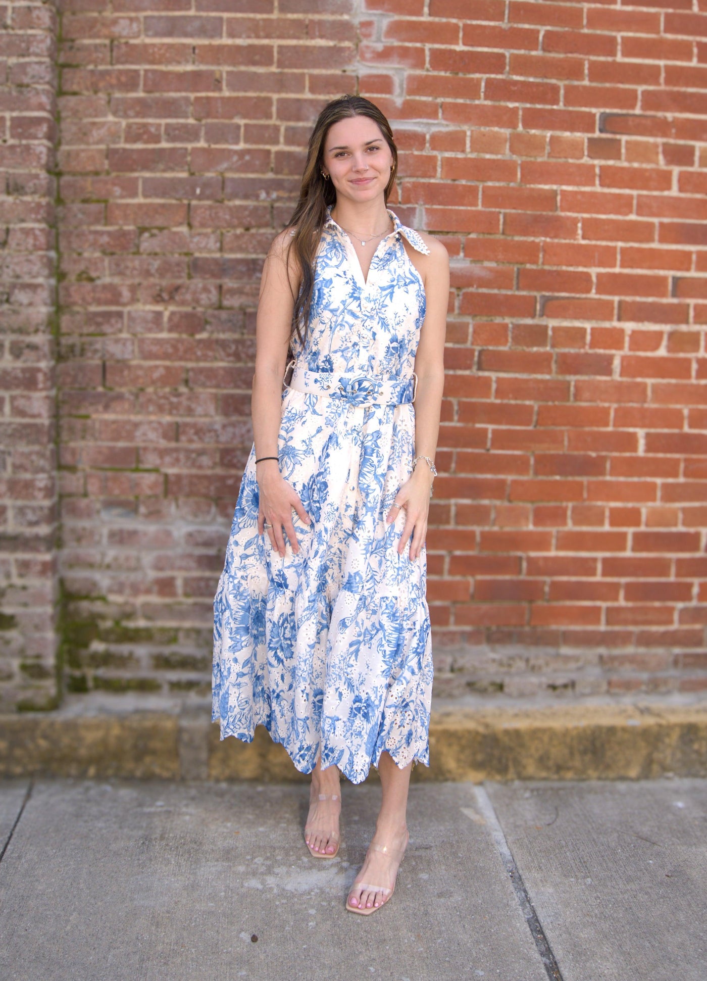 Eyelet Halter Midi Dress Eyelet Halter Midi Dress