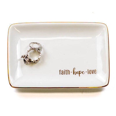 Faith Hope Love Trinket Dish-Christian Gifts,Gifts,Gifts for Her,Gold Accents,jewelry tray,Trinket Dish-[option4]-[option5]-[option6]-Bella Bliss Boutique in Texas