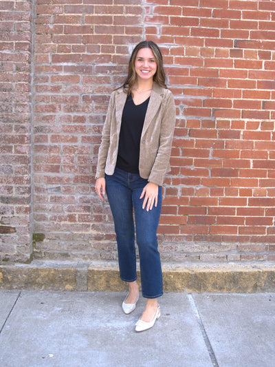 Fitted Blazer-Blazer,clothing,Coats & Jackets,Fitted,Fitted Blazer,Harvest Khaki,jacket,Outerwear,Women,women's-XS-[option4]-[option5]-[option6]-Bella Bliss Boutique in Texas