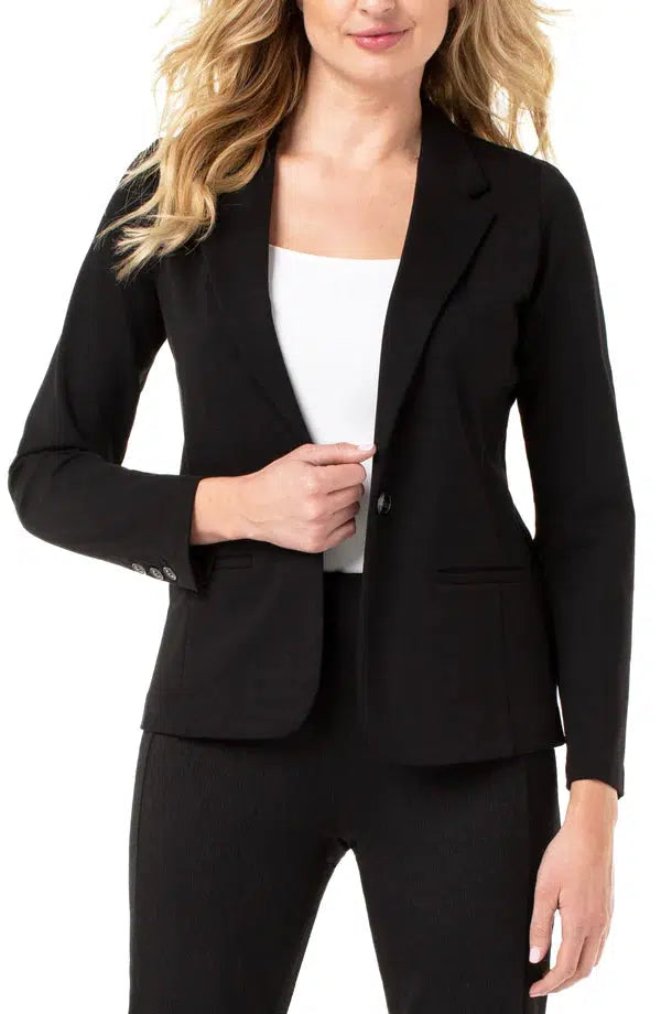 Fitted Blazer-Black,Black & White Plaid,Blazer,clothing,Coats & Jackets,Dark Navy Widowpane,Fitted Blazer,jacket,Outerwear,Sale,Vintage White,Women,women's-[option4]-[option5]-[option6]-Bella Bliss Boutique in Texas