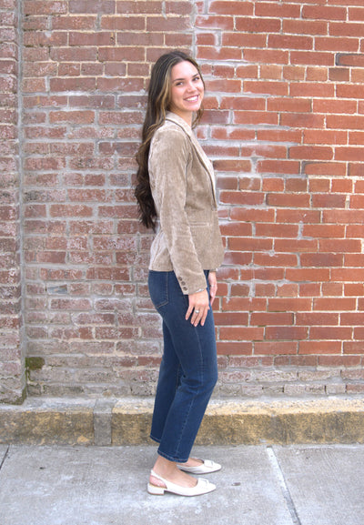 Fitted Blazer-Blazer,clothing,Coats & Jackets,Fitted,Fitted Blazer,Harvest Khaki,jacket,Outerwear,Women,women's-[option4]-[option5]-[option6]-Bella Bliss Boutique in Texas