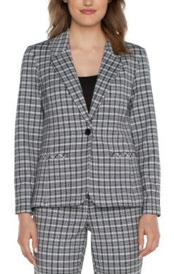 Fitted Blazer-Black,Black & White Plaid,Blazer,clothing,Coats & Jackets,Dark Navy Widowpane,Fitted Blazer,jacket,Vintage White,Women,women's-[option4]-[option5]-[option6]-Bella Bliss Boutique in Texas