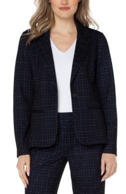 Fitted Blazer-Black,Black & White Plaid,Blazer,clothing,Coats & Jackets,Dark Navy Widowpane,Fitted Blazer,jacket,Outerwear,Sale,Vintage White,Women,women's-[option4]-[option5]-[option6]-Bella Bliss Boutique in Texas