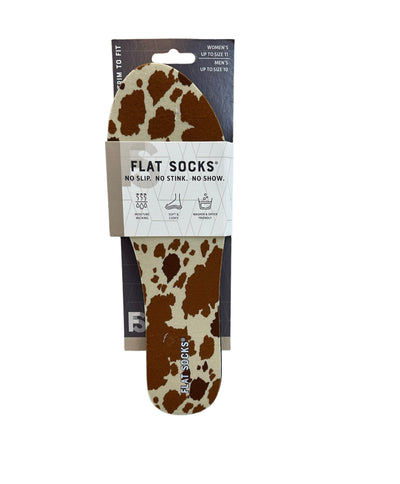 Flat Socks-Black & White,Cow Print,Dalmation,Flat Socks,Insoles,Light Heather Grey,Miscellaneous,Navy Floral,No Show,Sand,Shoes,Snow Leopard,Stocking Stuffer,Unisex-Cow Print-[option4]-[option5]-[option6]-Bella Bliss Boutique in Texas