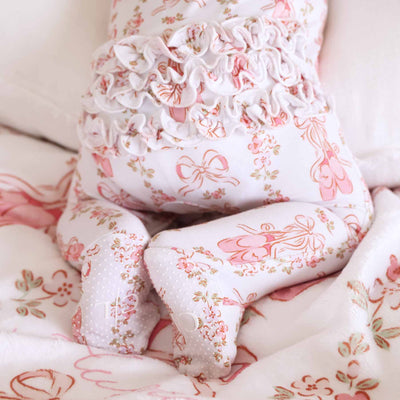 Floral Ballet Zipper Footie-Bamboo Viscose,Bow Printed,Caden Lane,Children & Tween,Children & Tweens,Footed,infant,Infant to 6,infant-6,Rompers,Ruffle Detail,Zip Front-[option4]-[option5]-[option6]-Bella Bliss Boutique in Texas