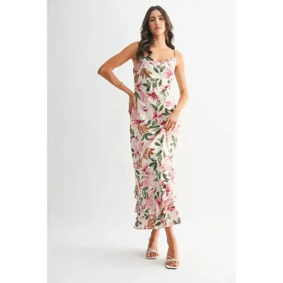Floral Elegance Tiered Maxi Dress-Burgundy/Green Multi,clothing,dresses,Floral,Floral Print,Maxi Dress,Tiered Dress,women's-S-[option4]-[option5]-[option6]-Bella Bliss Boutique in Texas