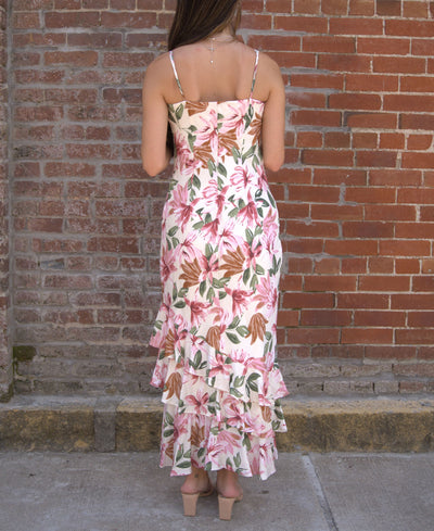 Floral Elegance Tiered Maxi Dress-Burgundy/Green Multi,clothing,dresses,Floral,Floral Print,Maxi Dress,Tiered Dress,women's-[option4]-[option5]-[option6]-Bella Bliss Boutique in Texas