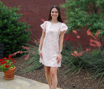 Floral Print Dress-Blue,clothing,dresses,Floral Print,Mini Dress,Pink,Sale,women's-[option4]-[option5]-[option6]-Bella Bliss Boutique in Texas