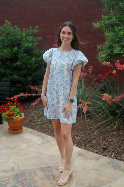 Floral Print Dress-Blue,clothing,dresses,Floral Print,Mini Dress,Pink,Sale,women's-[option4]-[option5]-[option6]-Bella Bliss Boutique in Texas