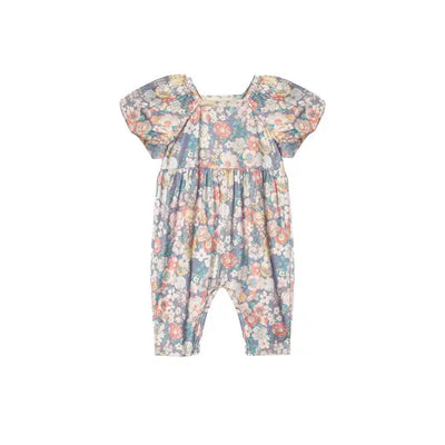 Flower Mae Romper-Children & Tweens, children's, clothing, Floral, Floral Print, Infant to 6, Jumpsuits & Rompers, romper, Rompers, Short Sleeve-3M-[option4]-[option5]-[option6]-Bella Bliss Boutique in Texas