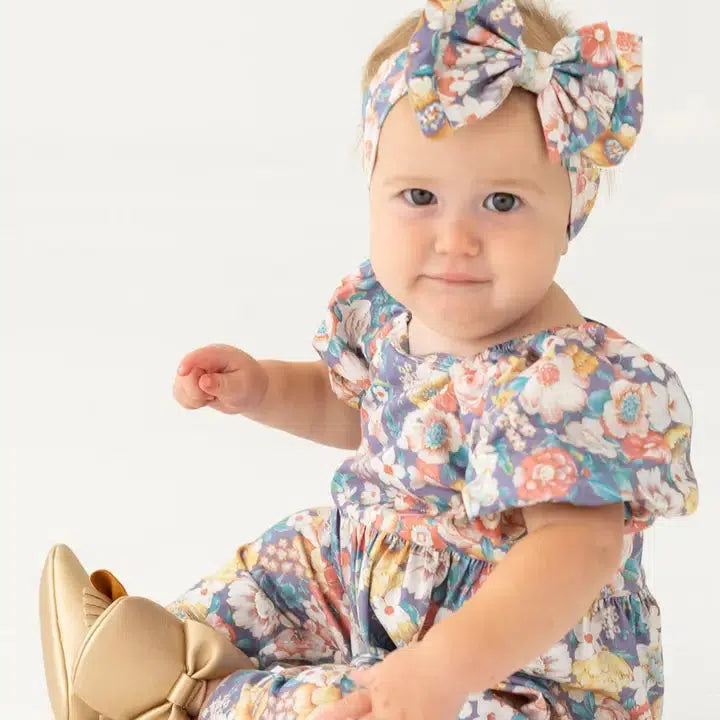 Flower Mae Romper-Children & Tweens, children's, clothing, Floral, Floral Print, Infant to 6, Jumpsuits & Rompers, romper, Rompers, Short Sleeve-[option4]-[option5]-[option6]-Bella Bliss Boutique in Texas