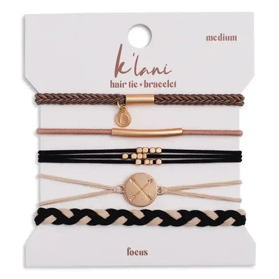 Focus Hair Tie Bracelets-Accessories,Children & Tweens,children's Accessories,Focus,Gifts for Her,Gold Metal Accents,Hair Accessories,Hair Elastics,Hair Tie Bracelets,Hair Ties,Neutral,Neutral Tones,Tween Accessories-S-[option4]-[option5]-[option6]-Bella Bliss Boutique in Texas