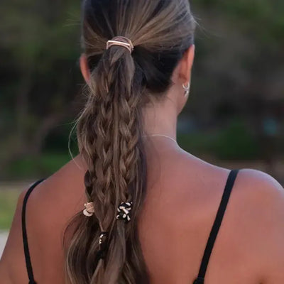 Focus Hair Tie Bracelets-Accessories,Children & Tweens,children's Accessories,Focus,Gifts for Her,Gold Metal Accents,Hair Accessories,Hair Elastics,Hair Tie Bracelets,Hair Ties,Neutral,Neutral Tones,Tween Accessories-[option4]-[option5]-[option6]-Bella Bliss Boutique in Texas
