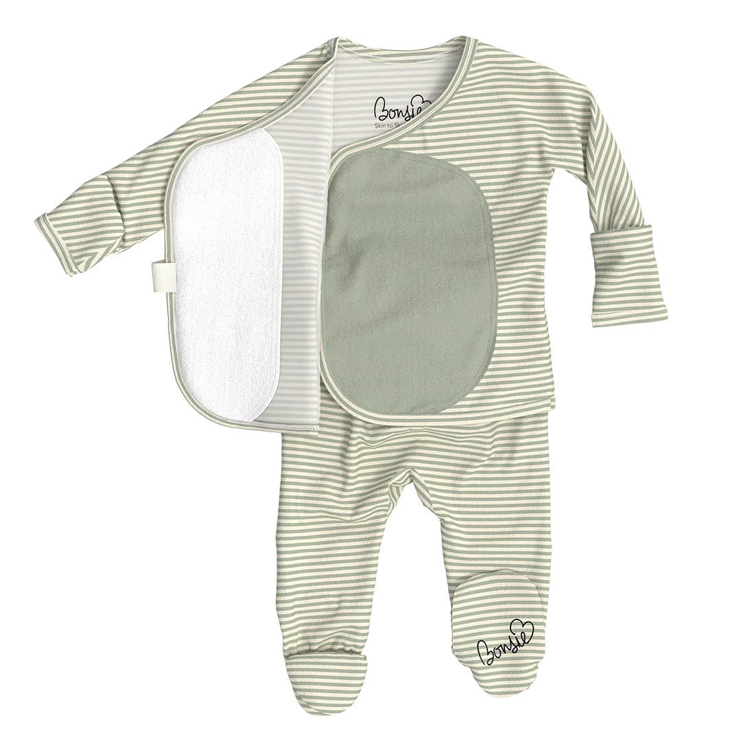 Footie - Mint Twist-Baby Essentials,Bonsie,Breathable,Children & Tween,Children & Tweens,Footie,Infant to 6,Stretch,Striped-[option4]-[option5]-[option6]-Bella Bliss Boutique in Texas