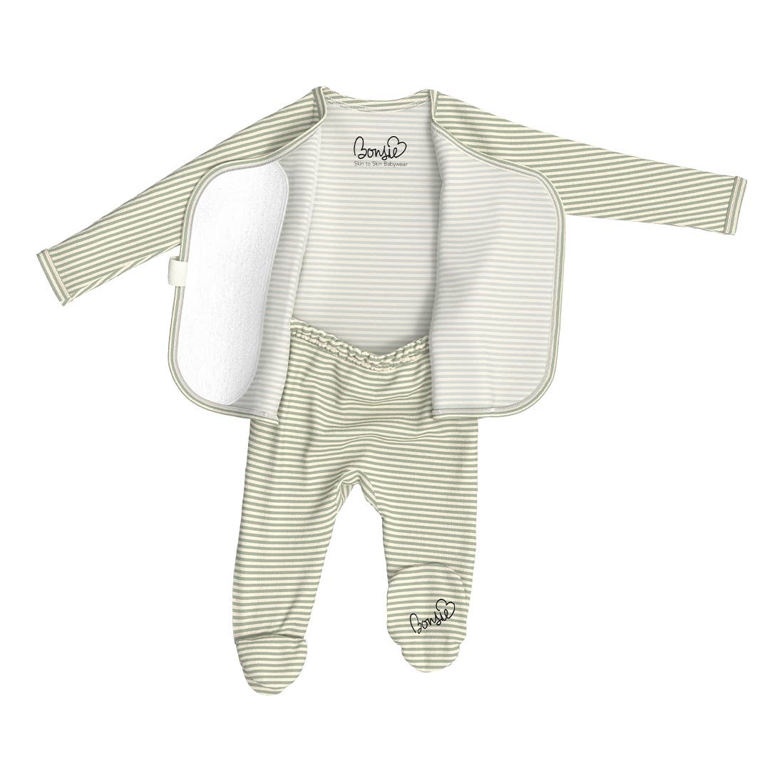 Footie - Mint Twist-Baby Essentials,Bonsie,Breathable,Children & Tween,Children & Tweens,Footie,Infant to 6,Stretch,Striped-[option4]-[option5]-[option6]-Bella Bliss Boutique in Texas