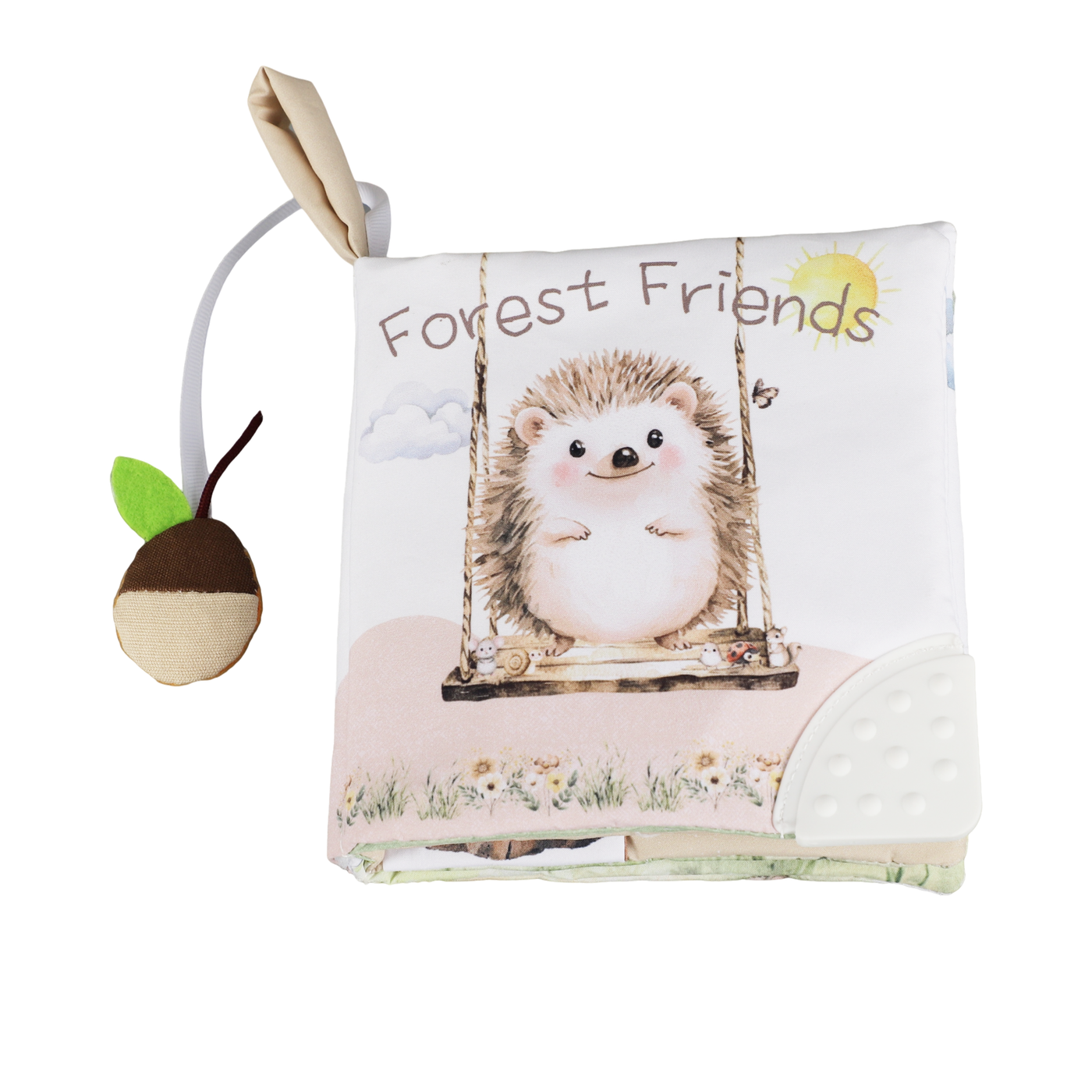 Forest Friends 10-Page Crinkle Soft Cloth Baby Book Teether-Activity Book,Books,Children & Tweens,children's,children's Accessories,Childrens/Tween,Infant to 6,Teether-[option4]-[option5]-[option6]-Bella Bliss Boutique in Texas