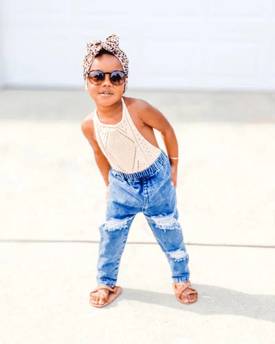 Frankie Distressed Jeans-Bottoms,Children & Tweens,children's,clothing,Distressed,Elastic Waist,Infant to 6,Jeans,Medium Wash,Sale-[option4]-[option5]-[option6]-Bella Bliss Boutique in Texas