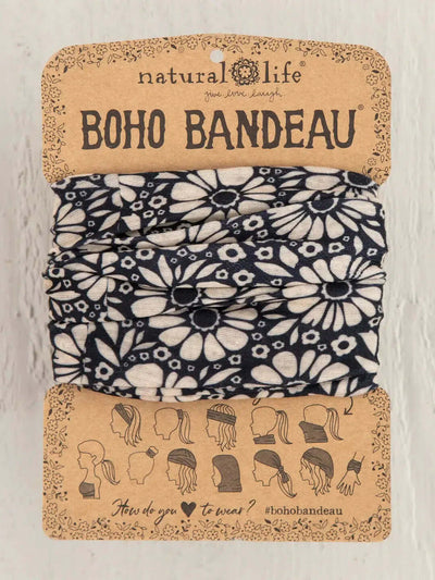 Full Boho Bandeau Headband-Accessories,Bandeau,Black White Daisies,Boho,Bright Floral,Cream,Hair Accessories,Headband,Mandala Folk,Olive,Olive Green,Rainbow Flowers,Retro Daisies Cream,Teal Folk Flower,Wine Floral Border,Women,women's-Black White Daisies-[option4]-[option5]-[option6]-Bella Bliss Boutique in Texas