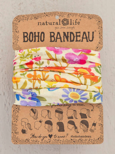 Full Boho Bandeau Headband-Accessories,Bandeau,Black White Daisies,Boho,Bright Floral,Cream,Hair Accessories,Headband,Mandala Folk,Olive,Olive Green,Rainbow Flowers,Retro Daisies Cream,Teal Folk Flower,Wine Floral Border,Women,women's-Rainbow Flowers-[option4]-[option5]-[option6]-Bella Bliss Boutique in Texas