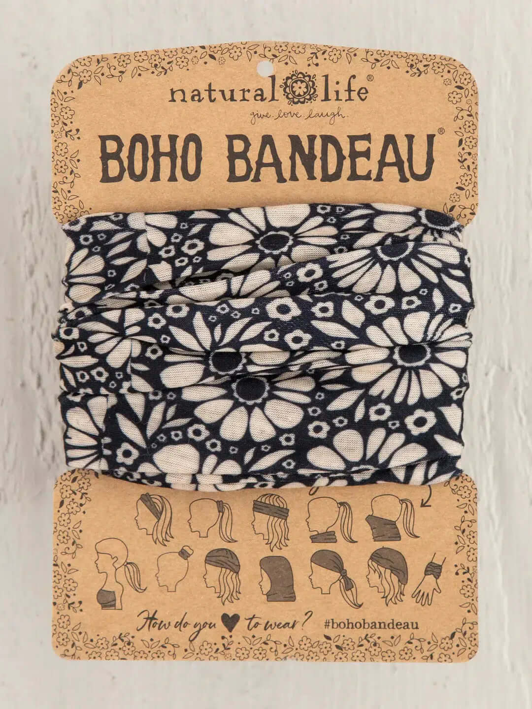 Full Boho Bandeau Headband-Accessories,Bandeau,Black White Daisies,Boho,Bright Floral,Cream,Hair Accessories,Headband,Mandala Folk,Olive,Olive Green,Rainbow Flowers,Retro Daisies Cream,Teal Folk Flower,Wine Floral Border,Women,women's-[option4]-[option5]-[option6]-Bella Bliss Boutique in Texas