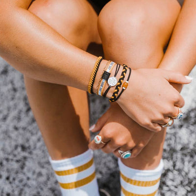 Game Day Black/Gold-Hair Accessories,Hair Tie Bracelets,Hair Ties,K'Lani,Women-[option4]-[option5]-[option6]-Bella Bliss Boutique in Texas