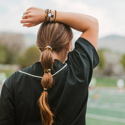 Game Day Black/Gold-Hair Accessories,Hair Tie Bracelets,Hair Ties,K'Lani,Women-[option4]-[option5]-[option6]-Bella Bliss Boutique in Texas